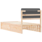 Bettgestell mit gepolstertem Kopfteil Dunkelgrau 100 x 200 cm