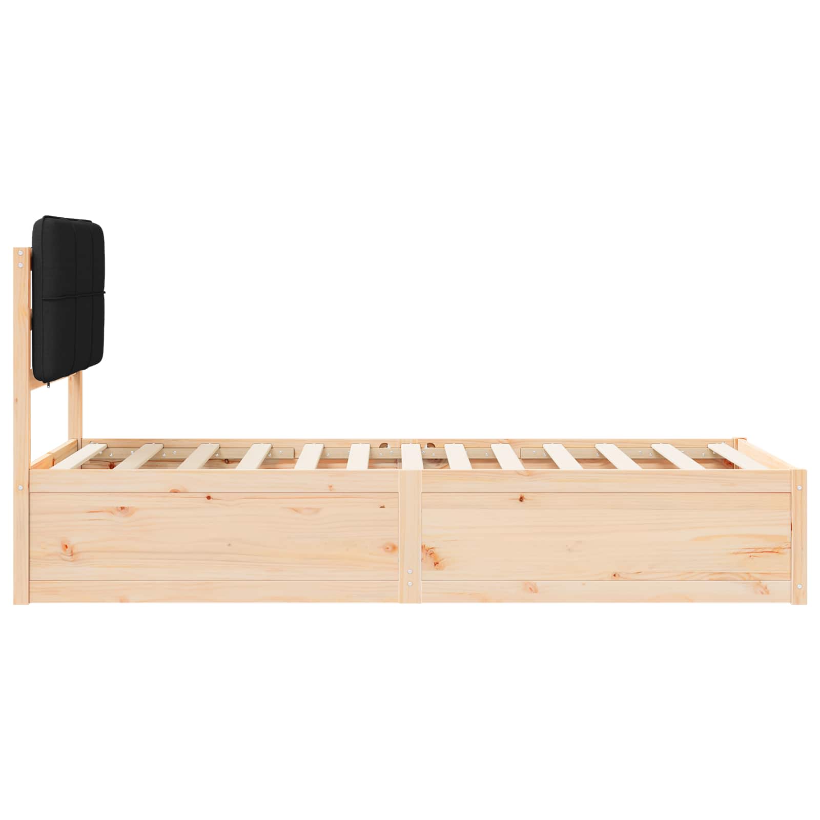 Bettgestell mit gepolstertem Kopfteil Schwarz 100 x 200 cm