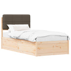 Bettgestell mit gepolstertem Kopfteil Taupe 100 x 200 cm
