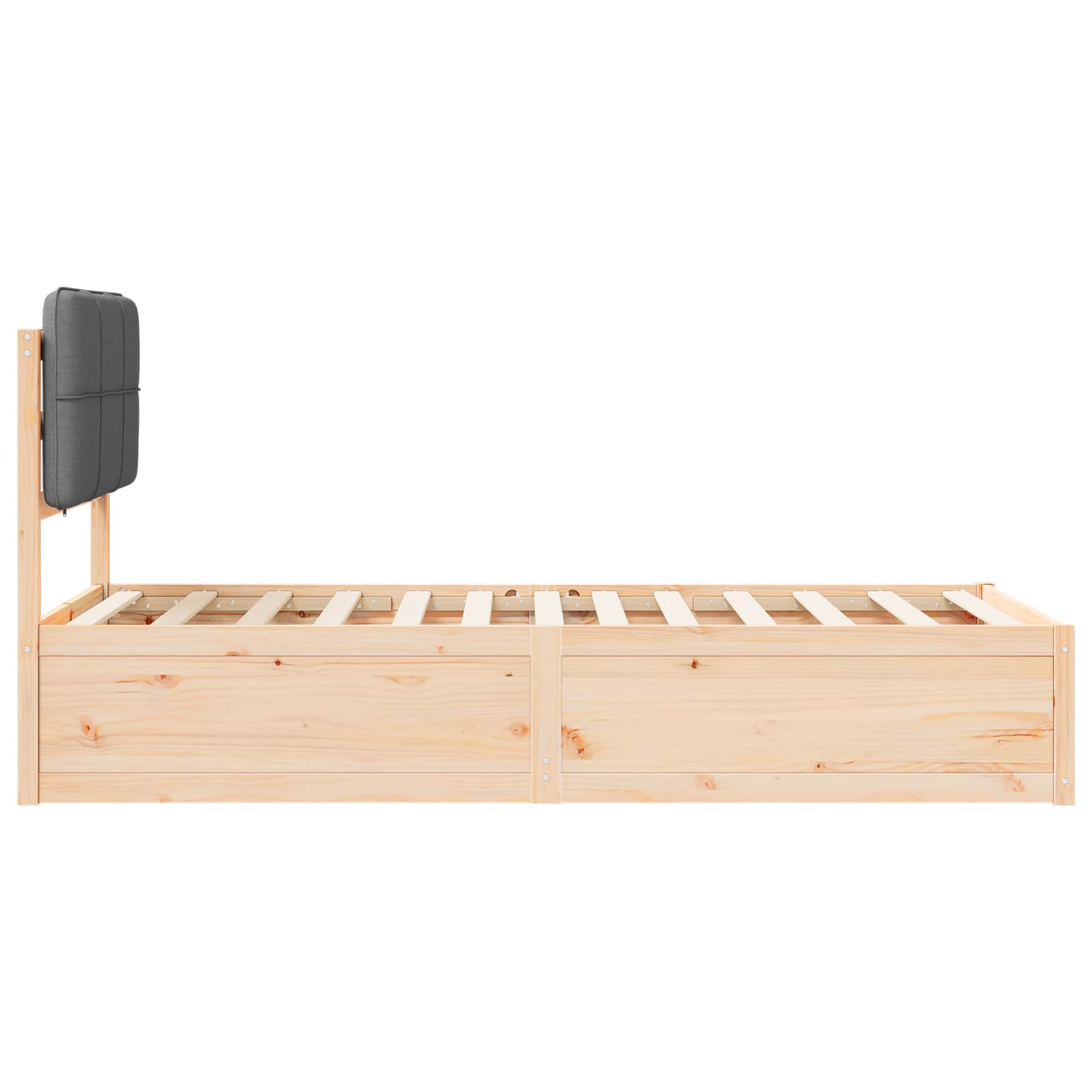 Bettgestell mit gepolstertem Kopfteil Dunkelgrau 90 x 200 cm