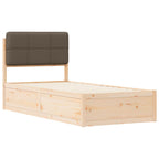 Bettgestell mit gepolstertem Kopfteil Taupe 90 x 200 cm