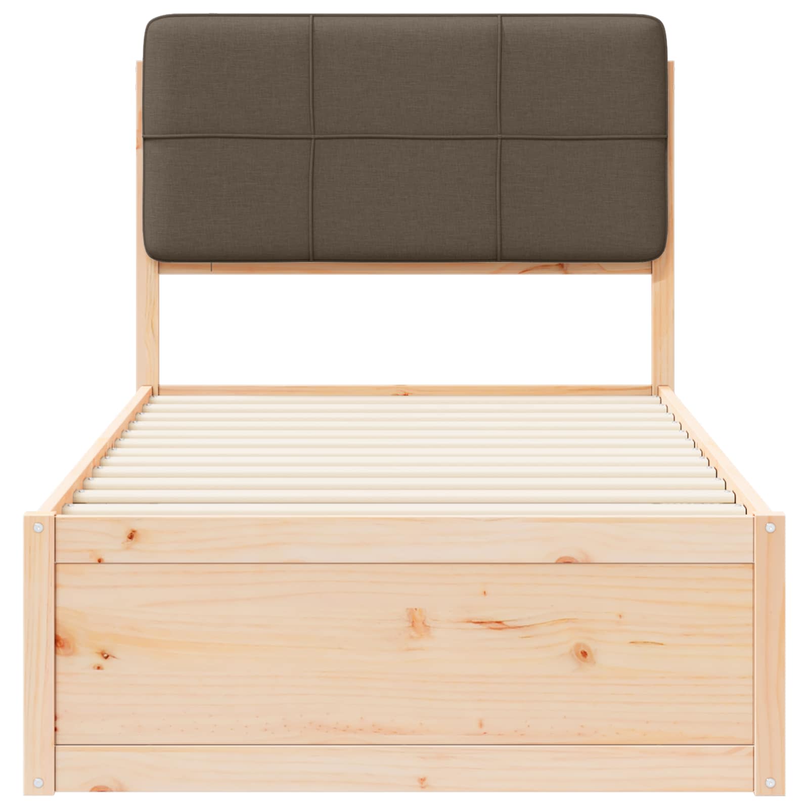 Bettgestell mit gepolstertem Kopfteil Taupe 80 x 200 cm