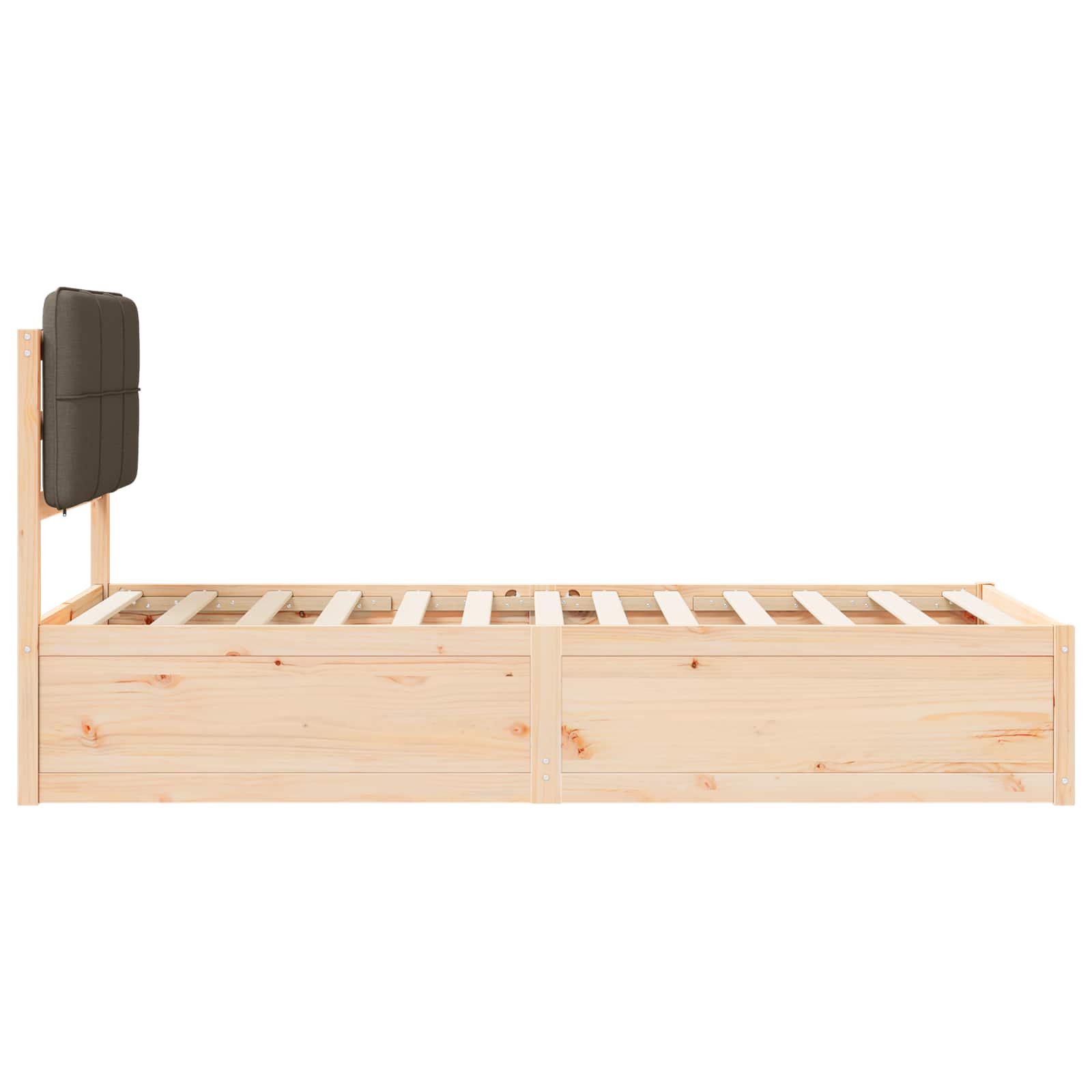 Bettgestell mit gepolstertem Kopfteil Taupe 80 x 200 cm