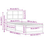 Bettgestell mit gepolstertem Kopfteil Hellgrau 80 x 200 cm