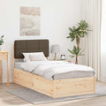Bettgestell mit gepolstertem Kopfteil Taupe 75 x 190 cm