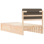 Bettgestell mit gepolstertem Kopfteil Taupe 75 x 190 cm