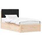 Bettgestell mit gepolstertem Kopfteil Schwarz 100 x 200 cm