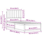 Bettgestell mit gepolstertem Kopfteil Dunkelgrau 90 x 200 cm