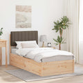 Bettgestell mit gepolstertem Kopfteil Taupe 90 x 200 cm
