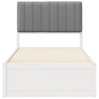 Bettgestell mit gepolstertem Kopfteil Hellgrau 90 x 190 cm