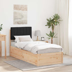 Bettgestell mit gepolstertem Kopfteil Schwarz 75 x 190 cm