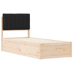 Bettgestell mit gepolstertem Kopfteil Schwarz 75 x 190 cm