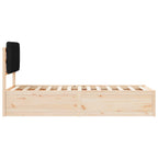 Bettgestell mit gepolstertem Kopfteil Schwarz 75 x 190 cm