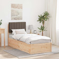 Bettgestell mit gepolstertem Kopfteil Taupe 75 x 190 cm