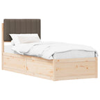 Bettgestell mit gepolstertem Kopfteil Taupe 75 x 190 cm
