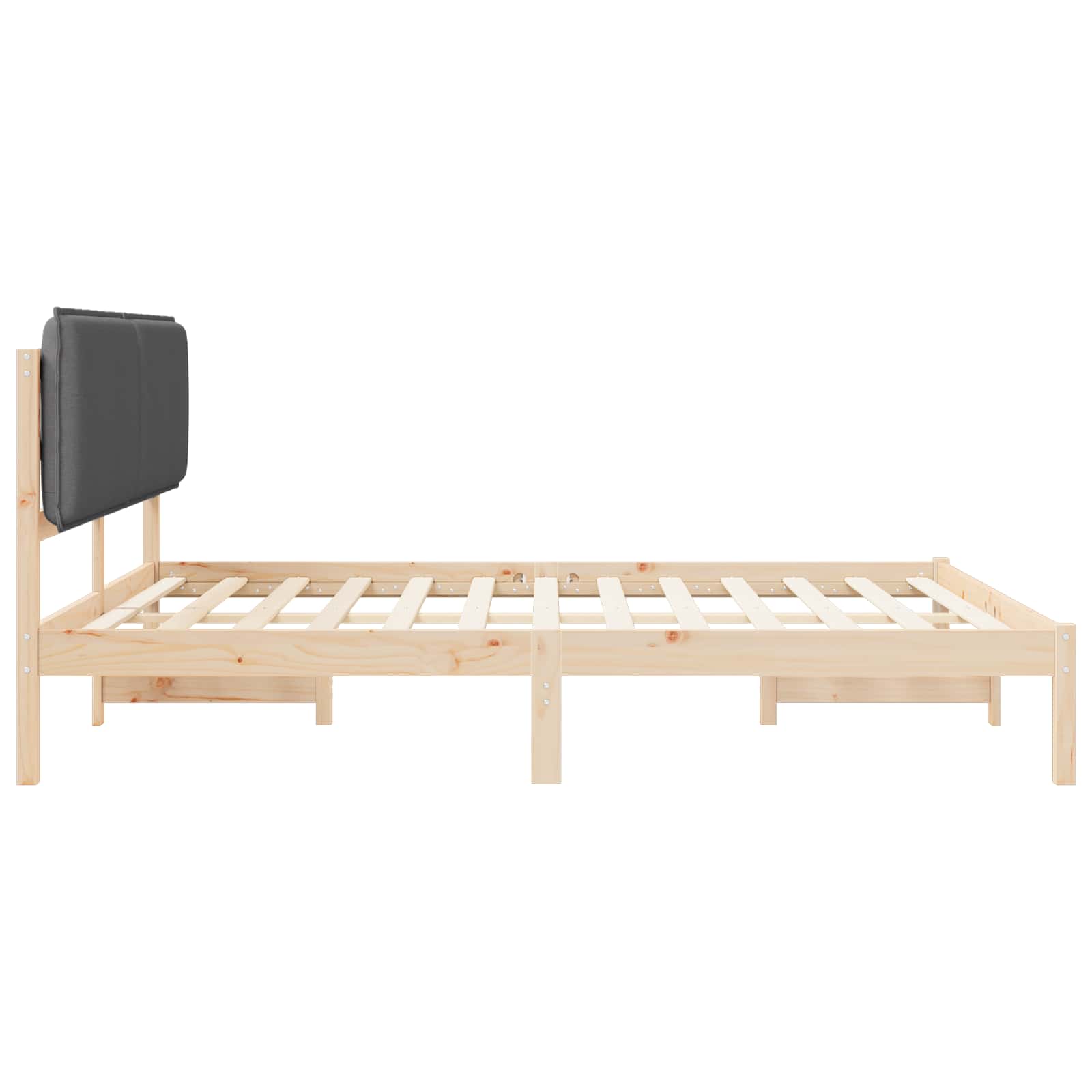 Bettgestell mit gepolstertem Kopfteil Dunkelgrau 180 x 200 cm