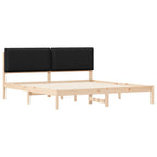 Bettgestell mit gepolstertem Kopfteil Schwarz 180 x 200 cm