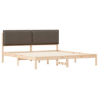 Bettgestell mit gepolstertem Kopfteil Taupe 180 x 200 cm