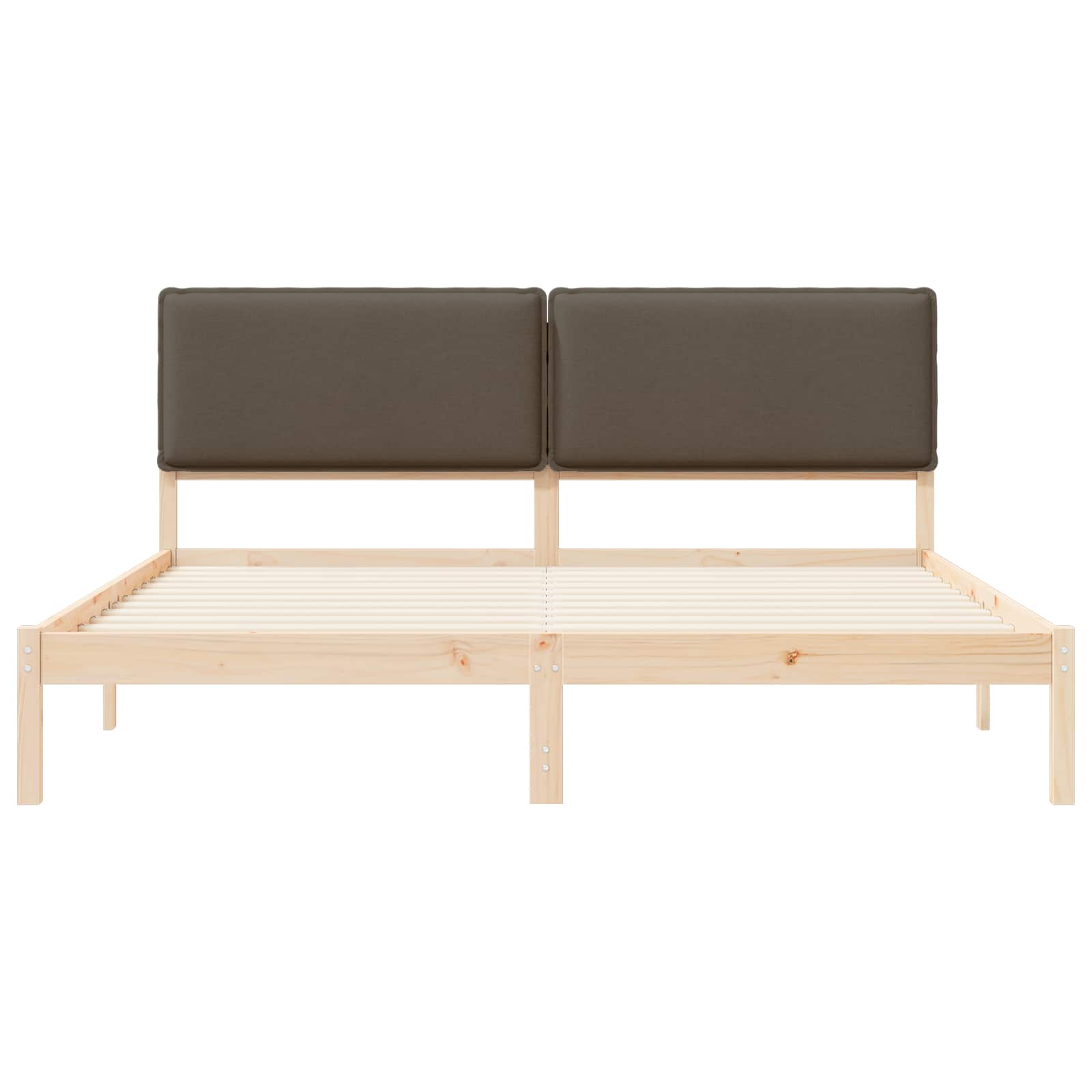 Bettgestell mit gepolstertem Kopfteil Taupe 180 x 200 cm
