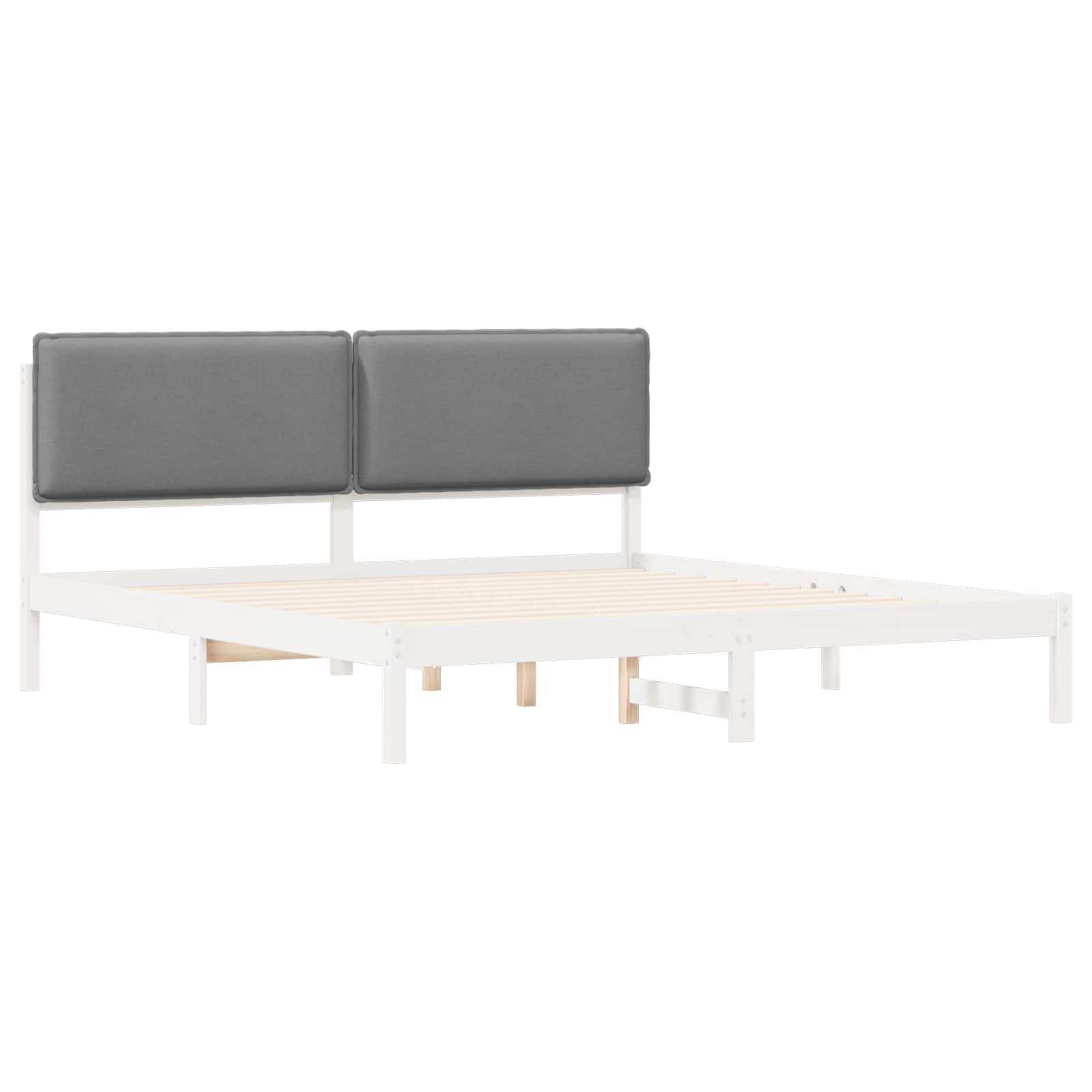 Bettgestell mit gepolstertem Kopfteil Hellgrau 180 x 200 cm