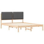 Bettgestell mit gepolstertem Kopfteil Dunkelgrau 160 x 200 cm