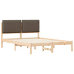 Bettgestell mit gepolstertem Kopfteil Taupe 150 x 200 cm