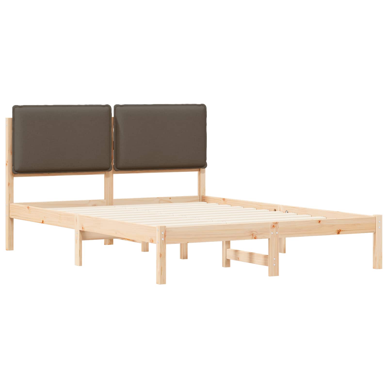 Bettgestell mit gepolstertem Kopfteil Taupe 150 x 200 cm