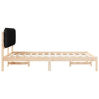 Bettgestell mit gepolstertem Kopfteil Schwarz 140 x 200 cm