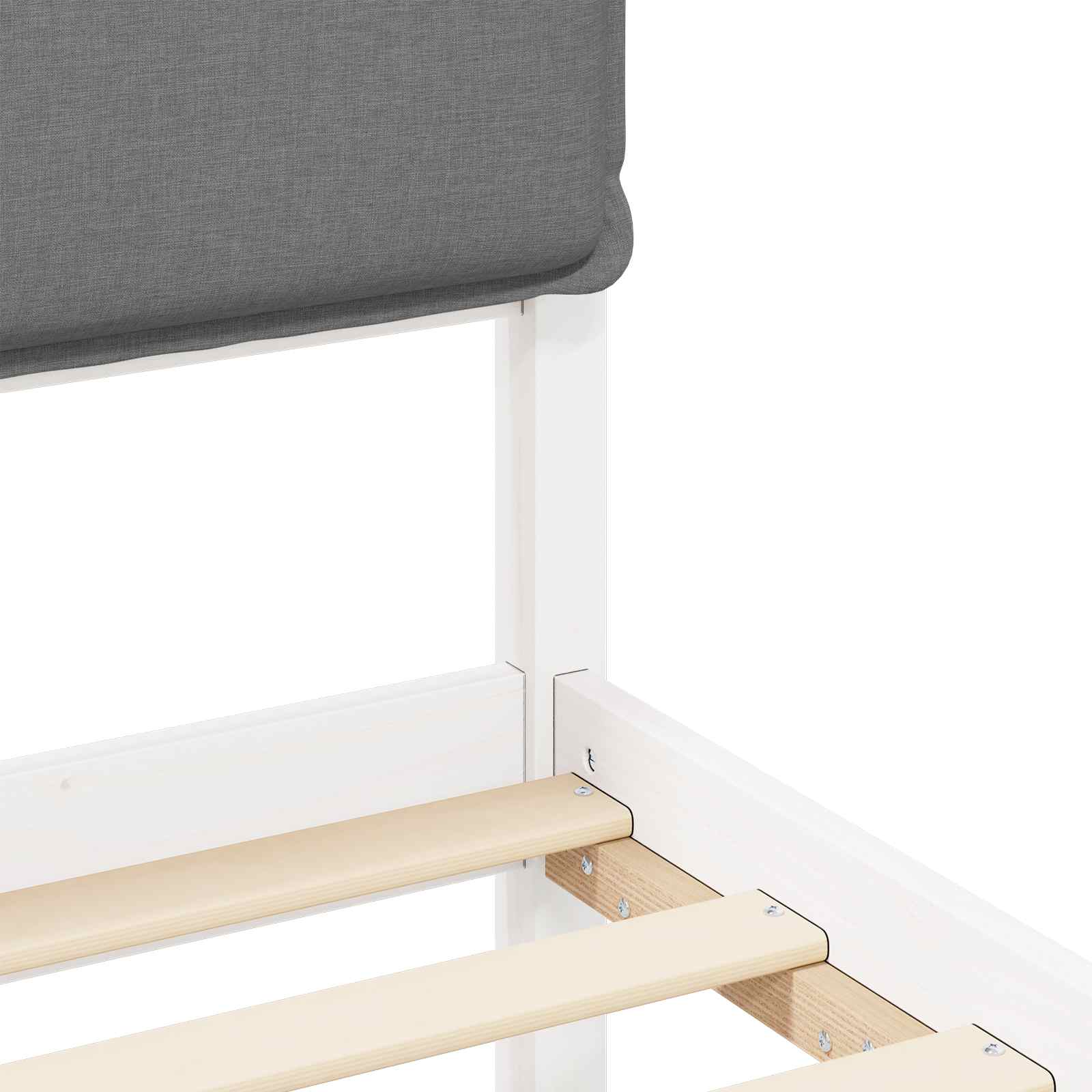 Bettgestell mit gepolstertem Kopfteil Hellgrau 140 x 200 cm