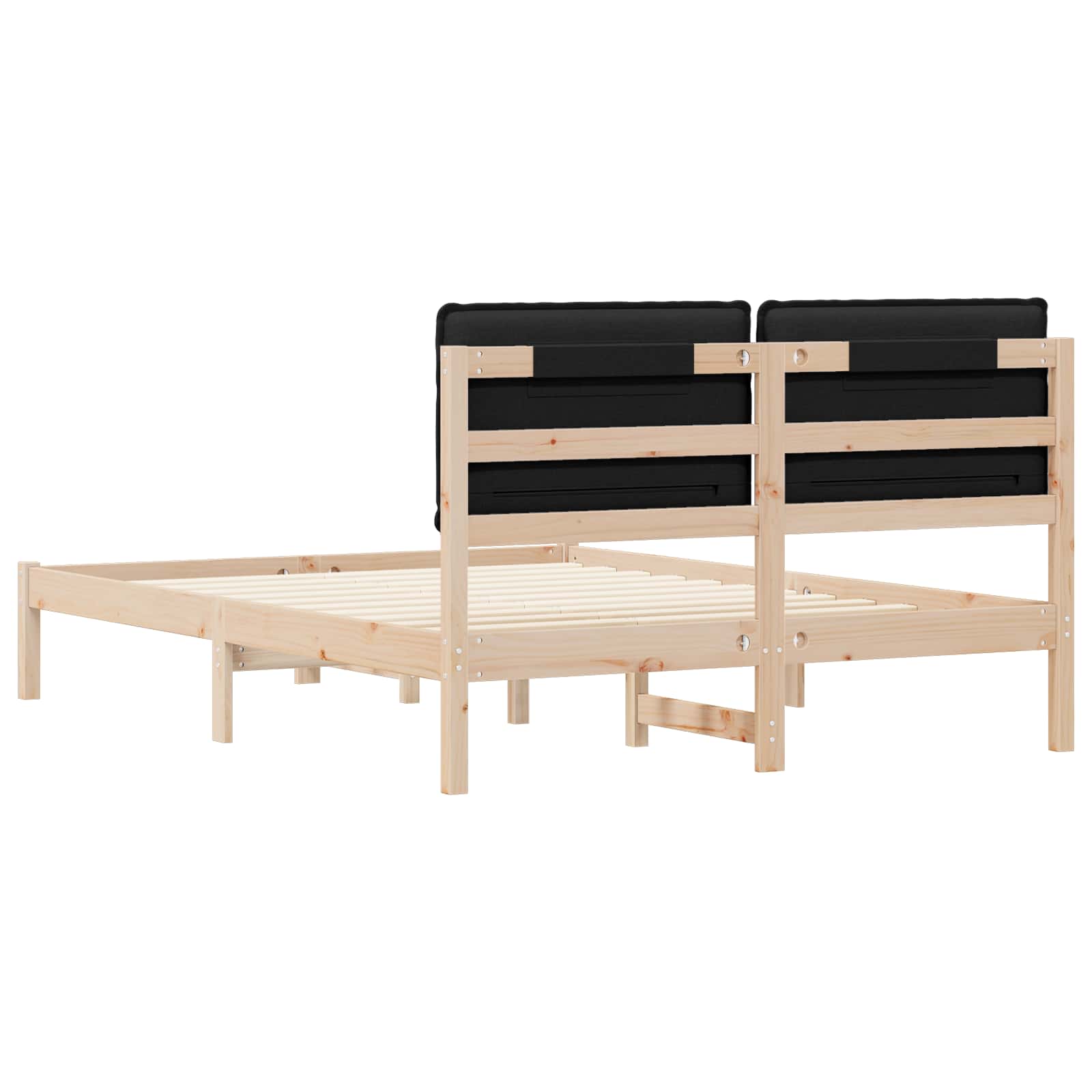 Bettgestell mit gepolstertem Kopfteil Schwarz 120 x 200 cm