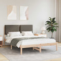 Bettgestell mit gepolstertem Kopfteil Taupe 120 x 200 cm