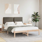 Bettgestell mit gepolstertem Kopfteil Taupe 120 x 200 cm