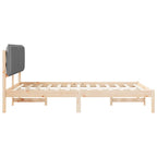 Bettgestell mit gepolstertem Kopfteil Hellgrau 140 x 190 cm