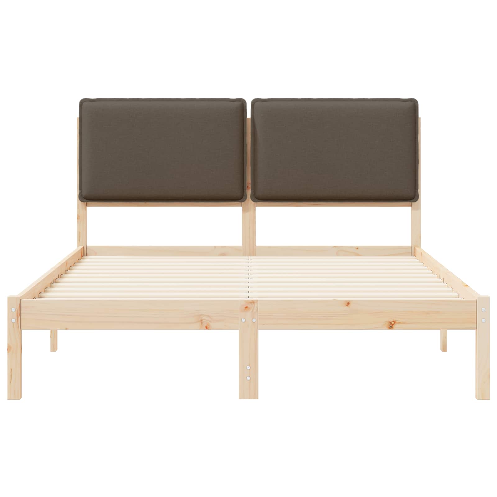 Bettgestell mit gepolstertem Kopfteil Taupe 135 x 190 cm