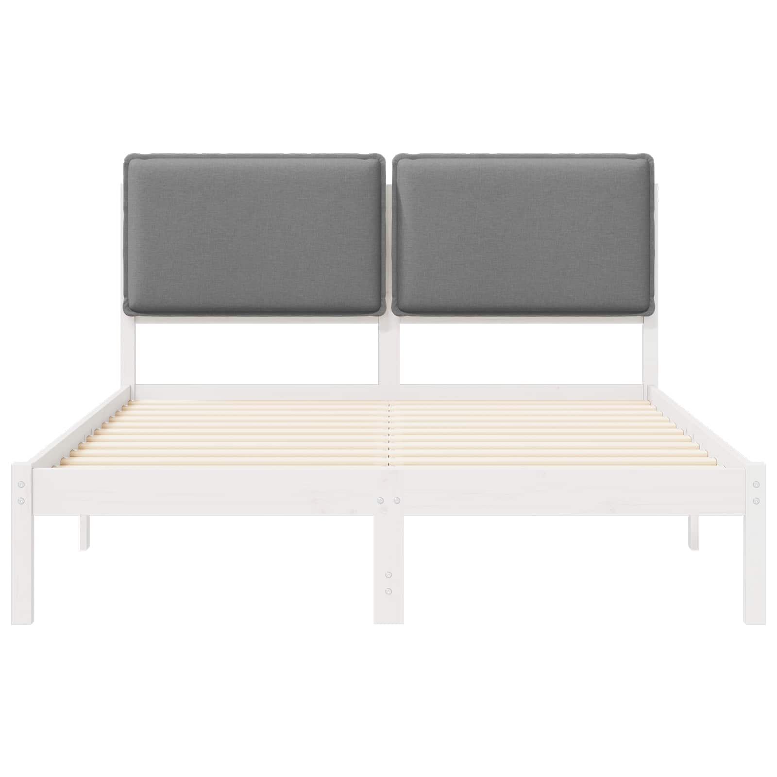Bettgestell mit gepolstertem Kopfteil Hellgrau 135 x 190 cm