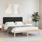 Bettgestell mit gepolstertem Kopfteil Schwarz 120 x 190 cm