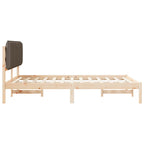 Bettgestell mit gepolstertem Kopfteil Taupe 120 x 190 cm