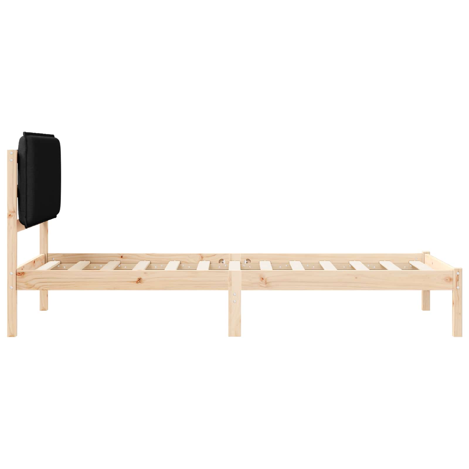 Bettgestell mit gepolstertem Kopfteil Schwarz 100 x 200 cm