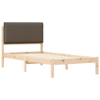 Bettgestell mit gepolstertem Kopfteil Taupe 100 x 200 cm