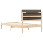 Bettgestell mit gepolstertem Kopfteil Taupe 100 x 200 cm