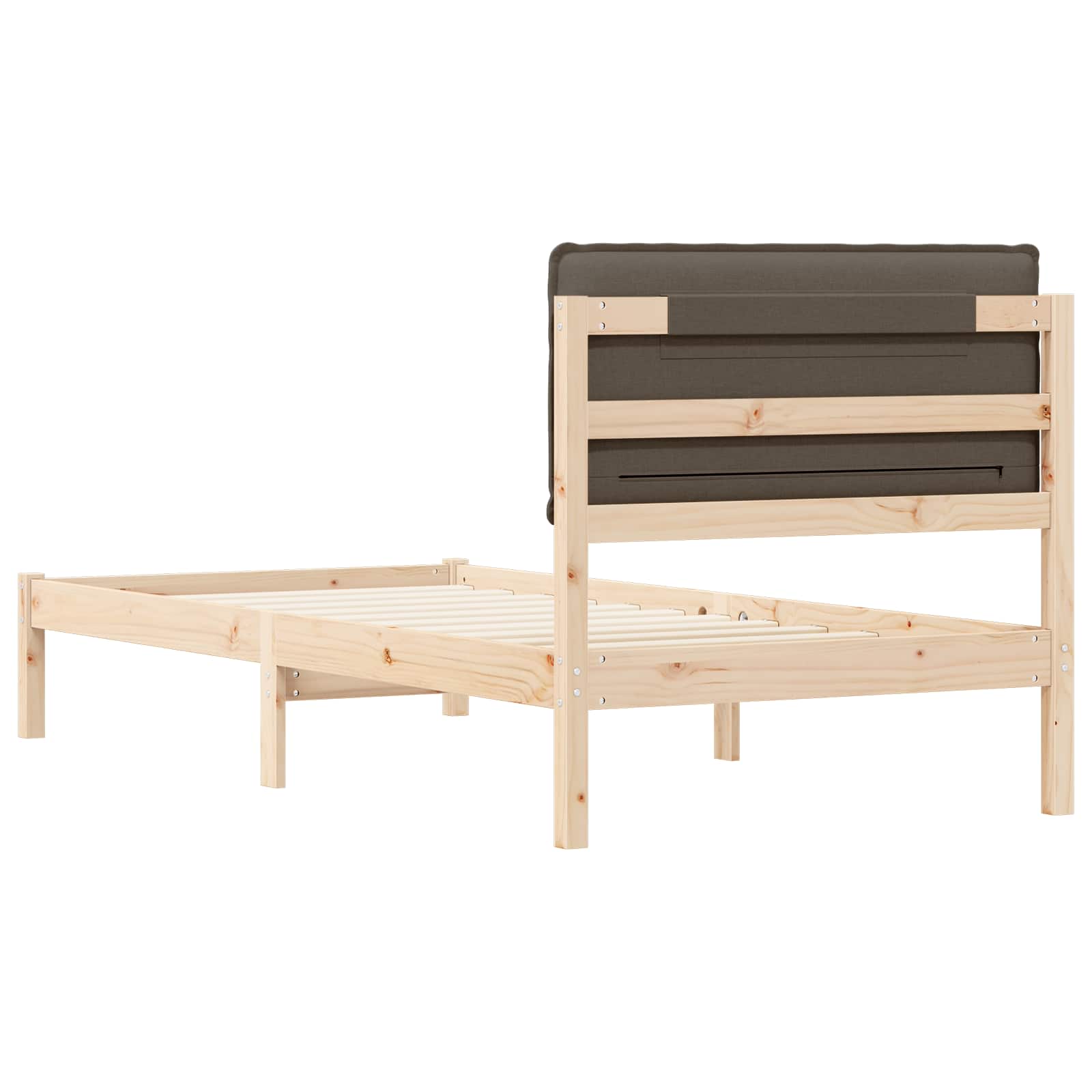 Bettgestell mit gepolstertem Kopfteil Taupe 100 x 200 cm