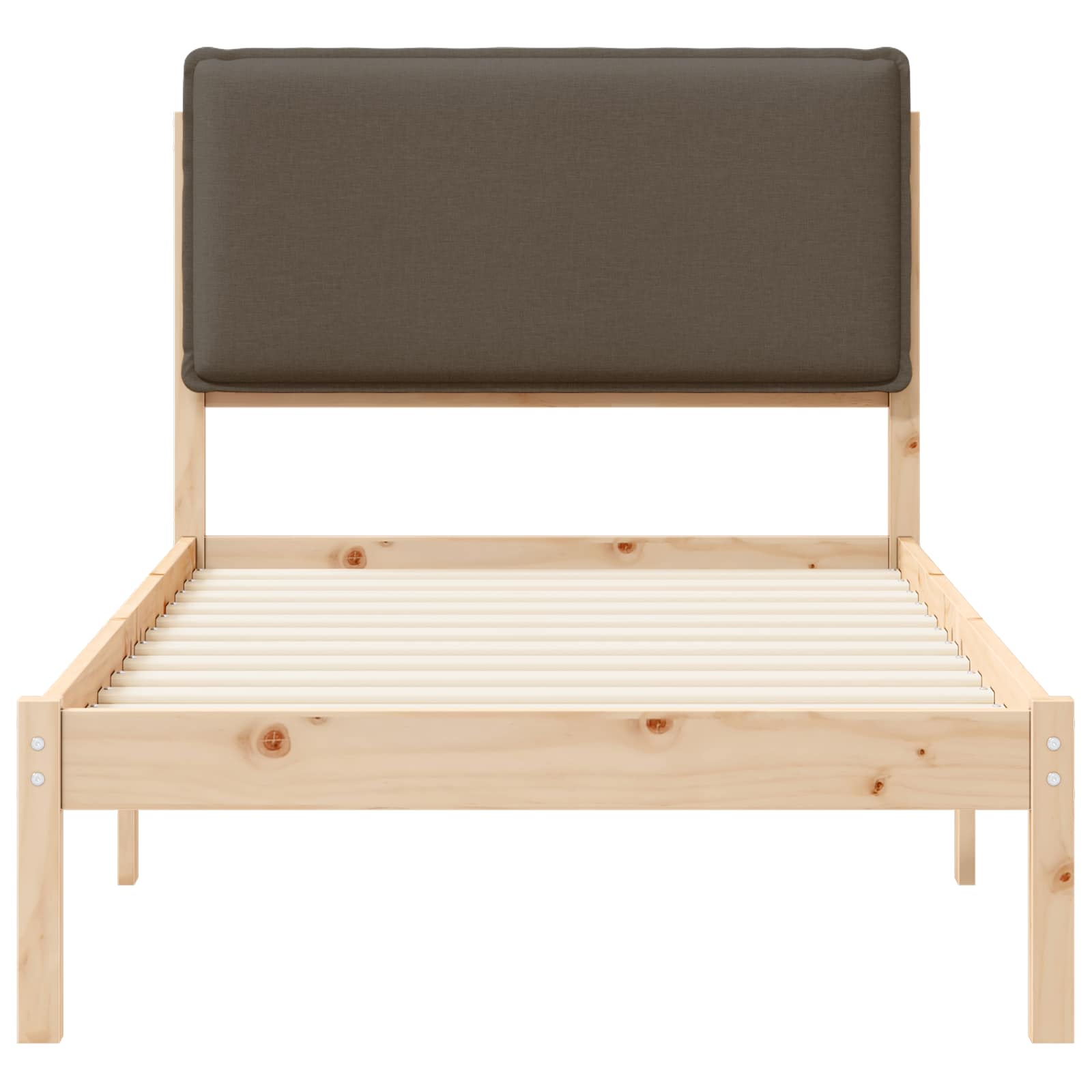 Bettgestell mit gepolstertem Kopfteil Taupe 100 x 200 cm