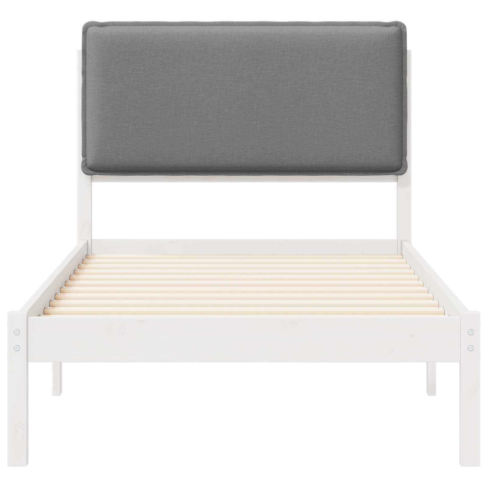 Bettgestell mit gepolstertem Kopfteil Hellgrau 100 x 200 cm