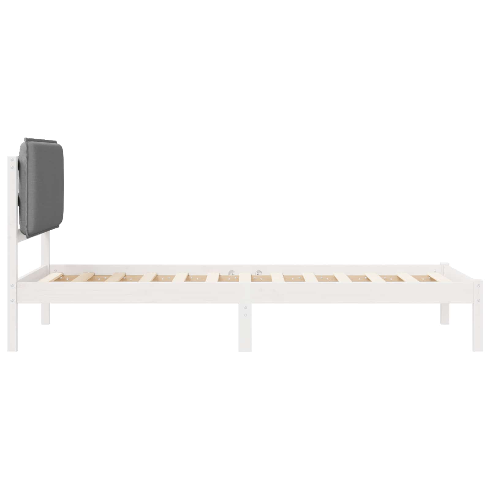Bettgestell mit gepolstertem Kopfteil Hellgrau 100 x 200 cm