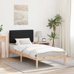 Bettgestell mit gepolstertem Kopfteil Schwarz 90 x 200 cm