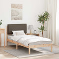 Bettgestell mit gepolstertem Kopfteil Taupe 90 x 200 cm