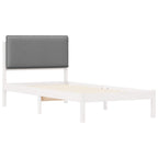 Bettgestell mit gepolstertem Kopfteil Hellgrau 90 x 200 cm