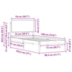 Bettgestell mit gepolstertem Kopfteil Dunkelgrau 75 x 190 cm