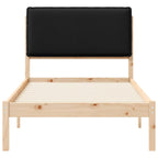 Bettgestell mit gepolstertem Kopfteil Schwarz 75 x 190 cm
