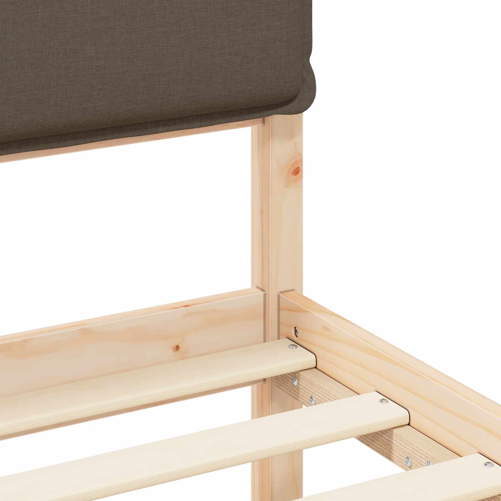 Bettgestell mit gepolstertem Kopfteil Taupe 75 x 190 cm